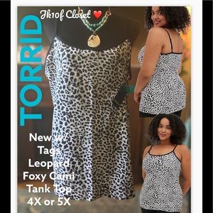 LOWEST🌺 NWT TORRID 5X FOXY LEOPARD CAMI TOP